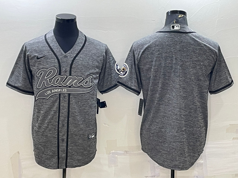 Men's Los Angeles Rams Gray Blank Jersey1