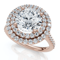 Certified 2 1/2Ct Double Halo Diamond Engagement Ring 14k Gold or Pt Lab Grown