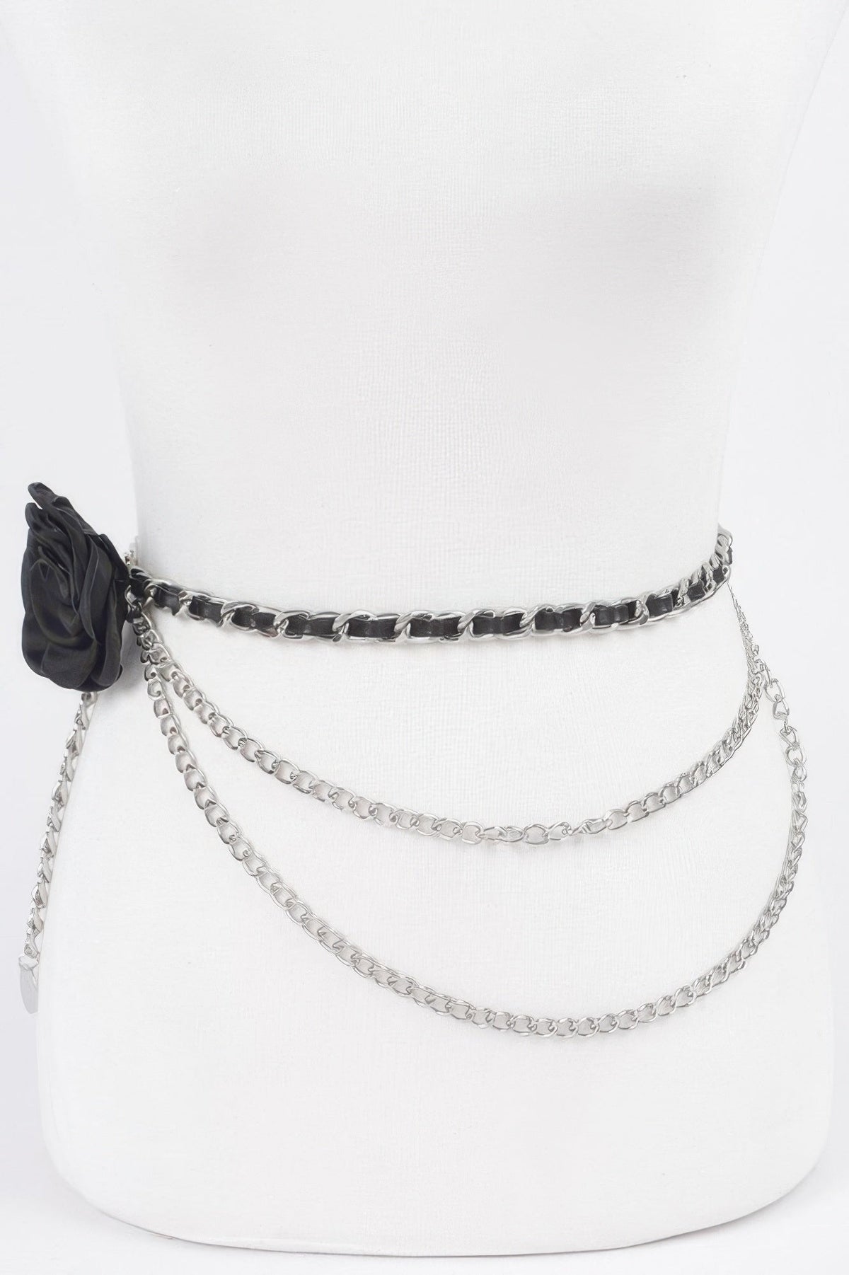 Flower Metal Double Layered Plus Size Chain Belt