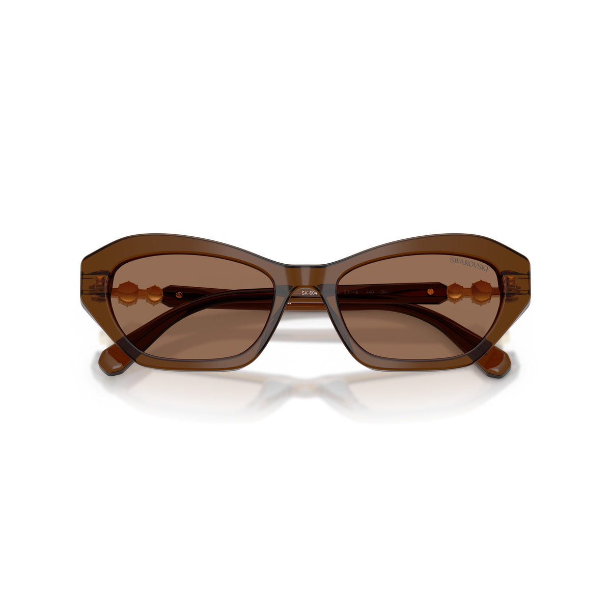 0Sk6048 Geometric Cat-Eye Sunglasses with Gold Accents