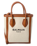 Balmain Logo Canvas & Leather Tote