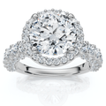 Certified 3 1/5Ct Pave Diamond Engagement Ring 14k Gold Lab Grown