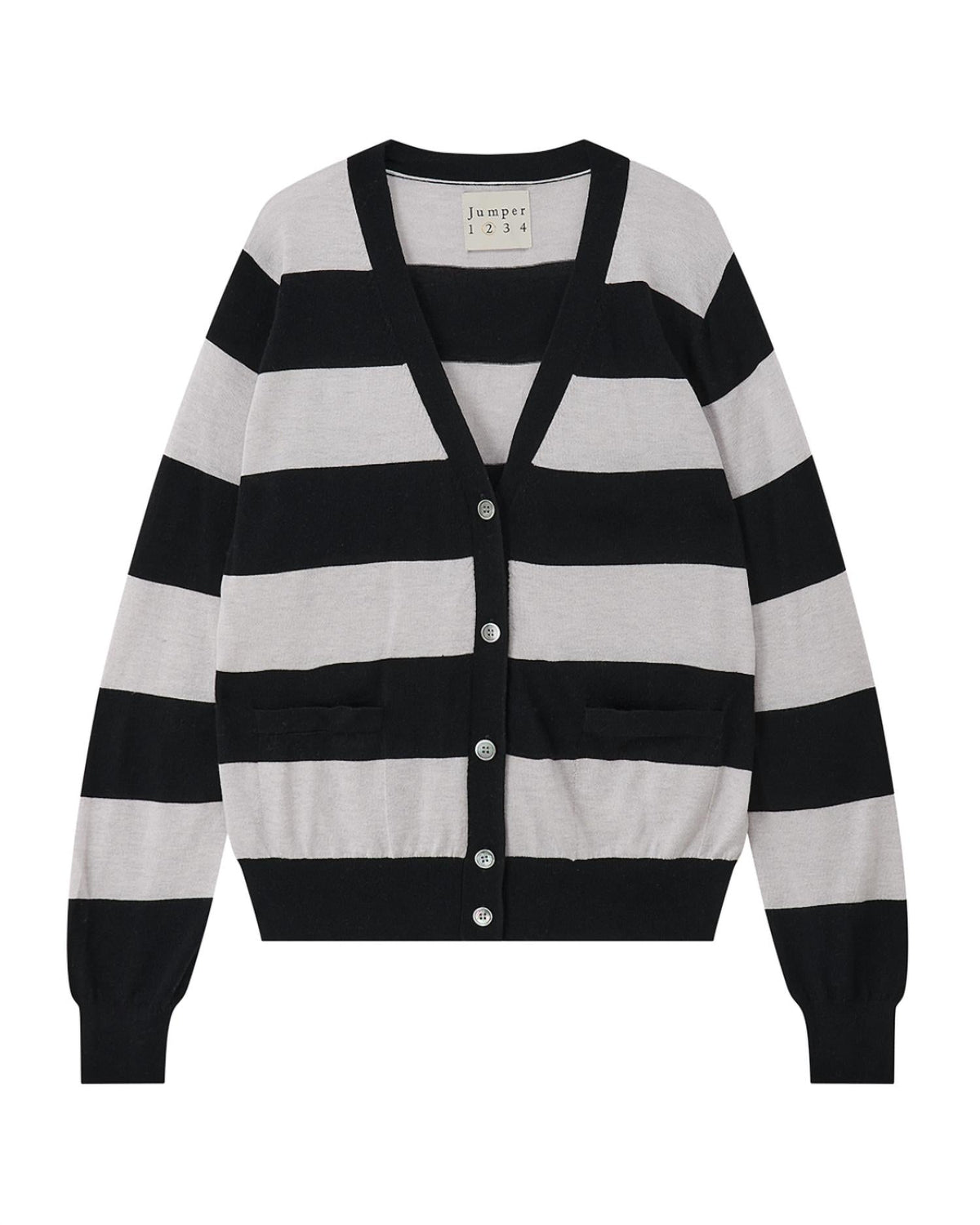 Women's Slinky Stripe Cardigan In Black Foggy