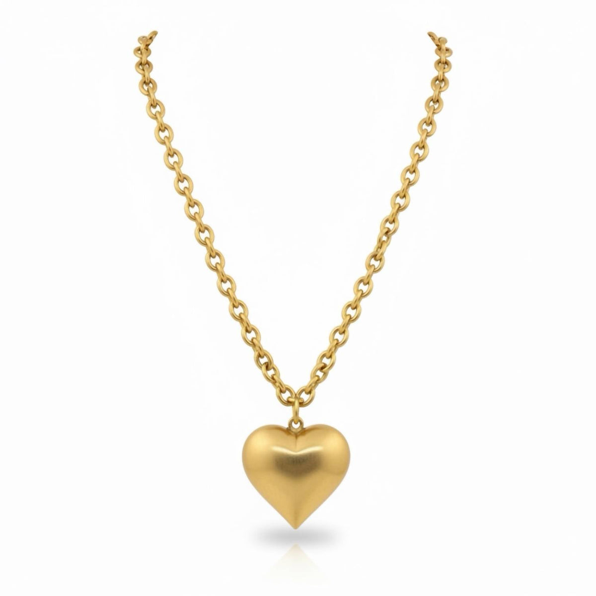 Women's Large Heart Necklace In Gold