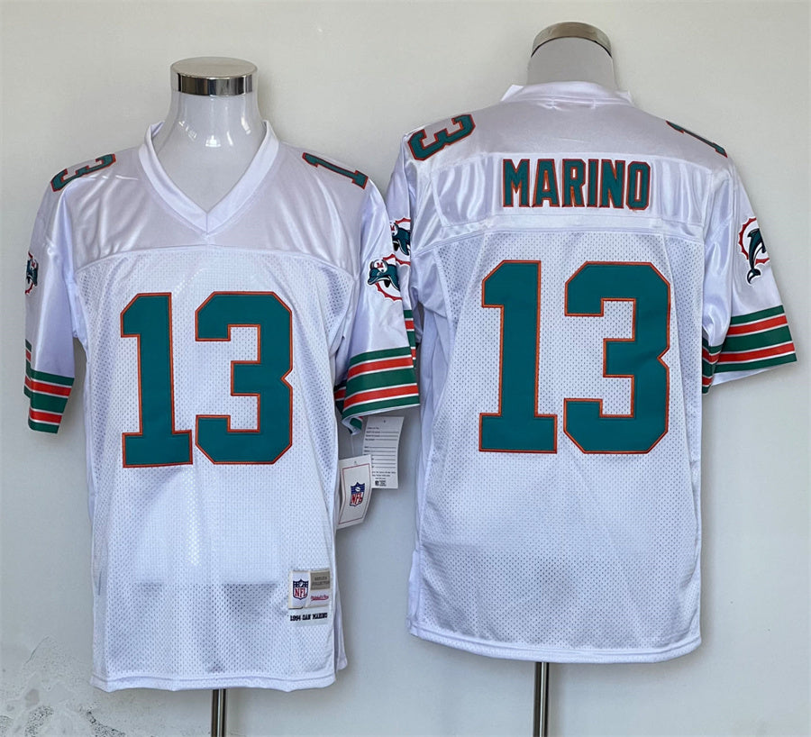 Men's Miami Dolphins Dan Marino Mitchell & Ness White Legacy Replica Jersey1