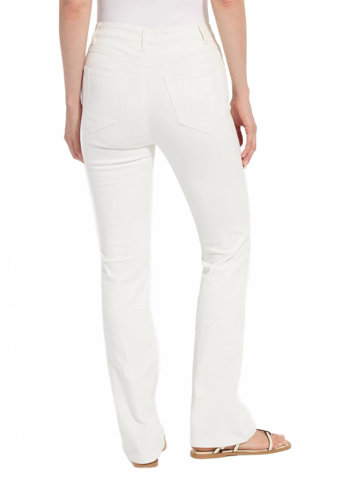 Smoothing Waistband Bootcut Jeans In Ecru White