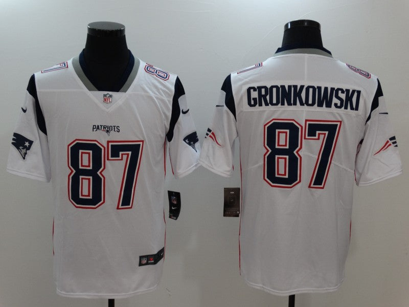 Men's New England Patriots Rob Gronkowski #87 White Game jersey