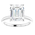 5Ct Emerald Solitaire Moissanite Engagement Ring in White Yellow or Rose Gold