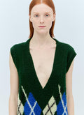 Burberry Women Argyle Wool Vest Dress