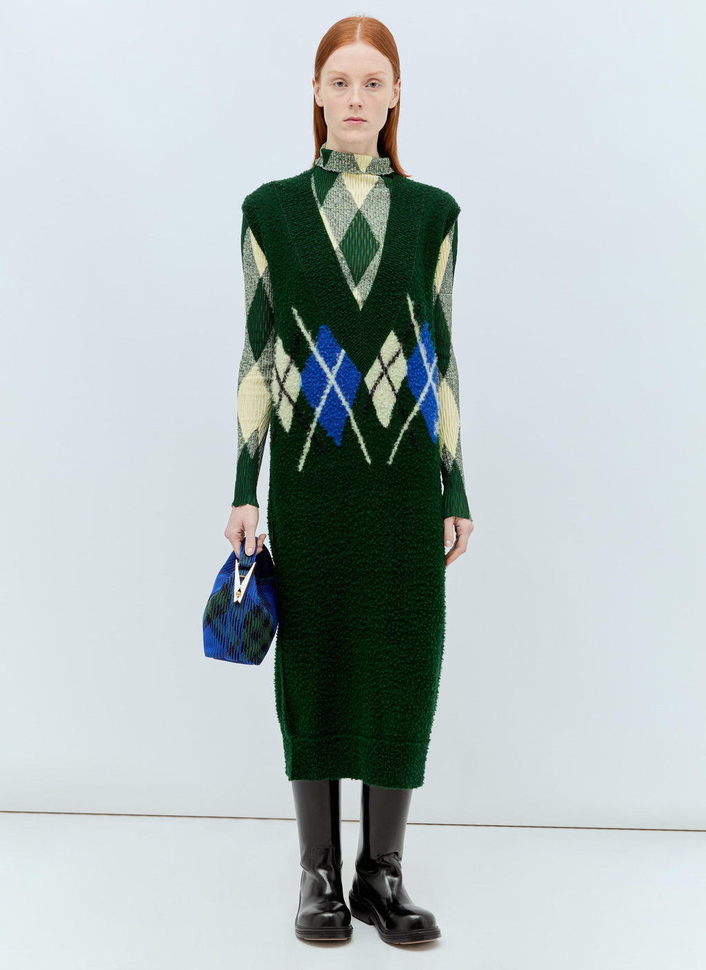 Burberry Women Argyle Wool Vest Dress
