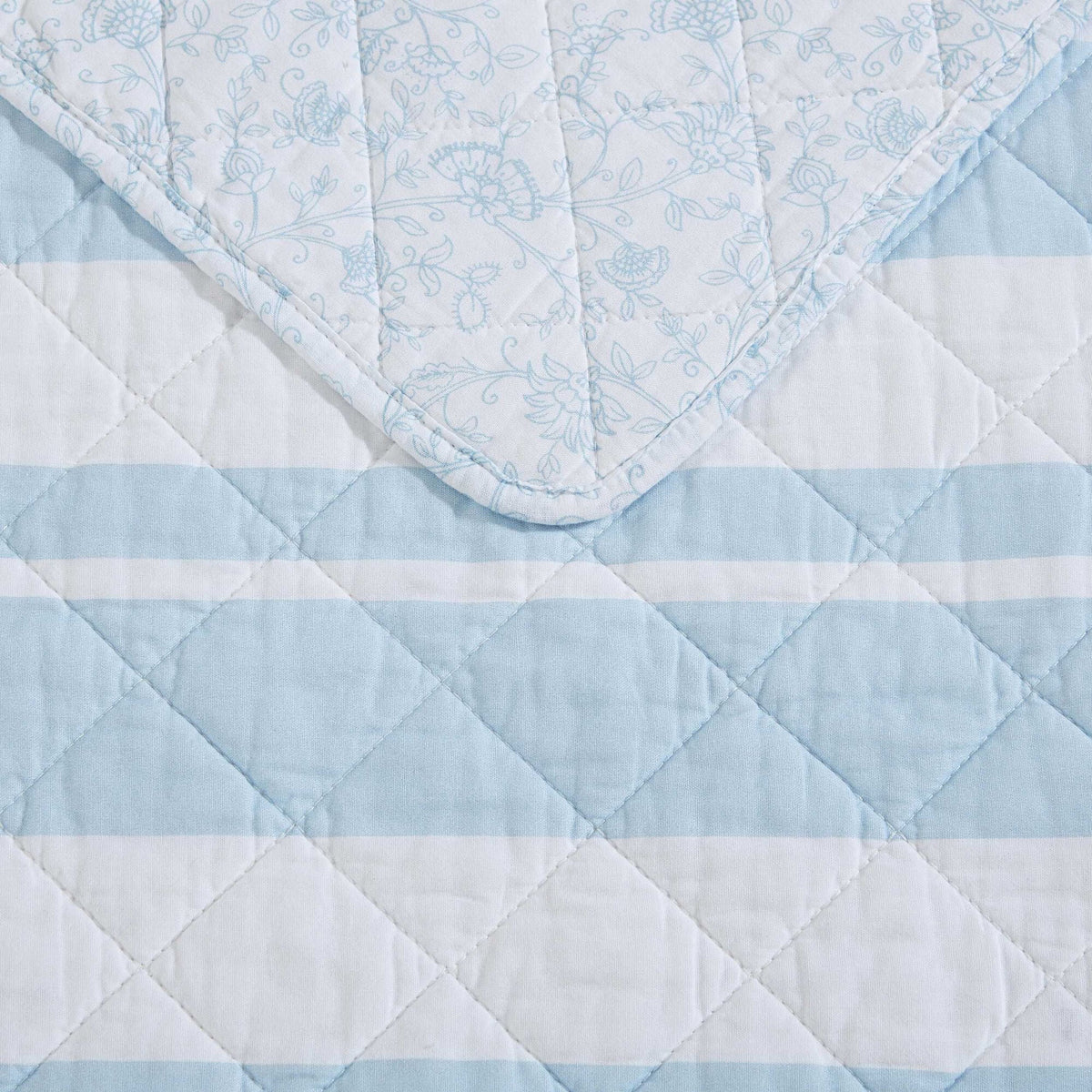 Nautica Seafront Stripe Blue Full/Queen Quilt Set