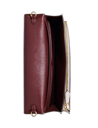 Coach Anna Foldover Crossbody Clutch With Banana Leaves Print