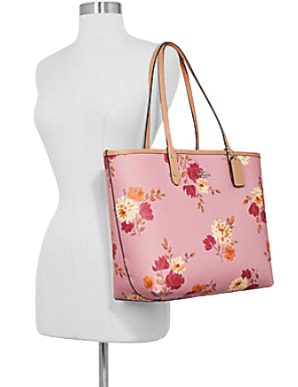 Coach Reversible City Tote in Signature Canvas With Peony Print
