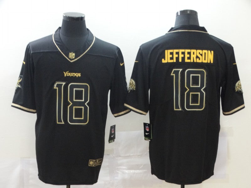 Men's Minnesota Vikings Justin Jefferson #18 Black Game jersey