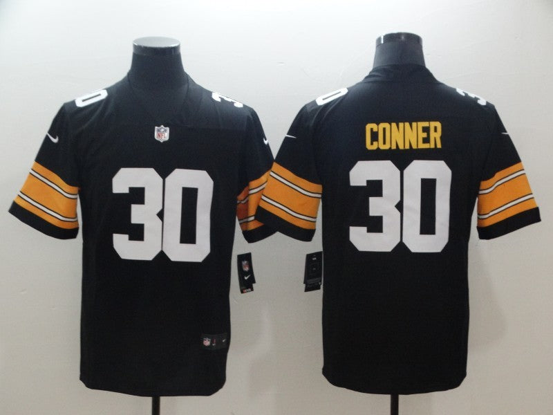 Men's Pittsburgh Steelers #30 James Conner Black Player Game jersey
