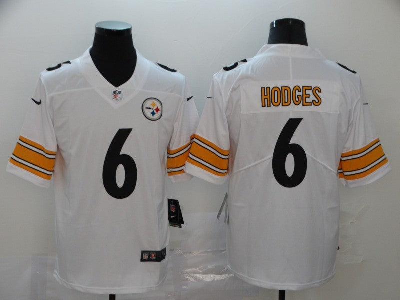 Men's Pittsburgh Steelers Devlin Hodges #6 White Game jersey