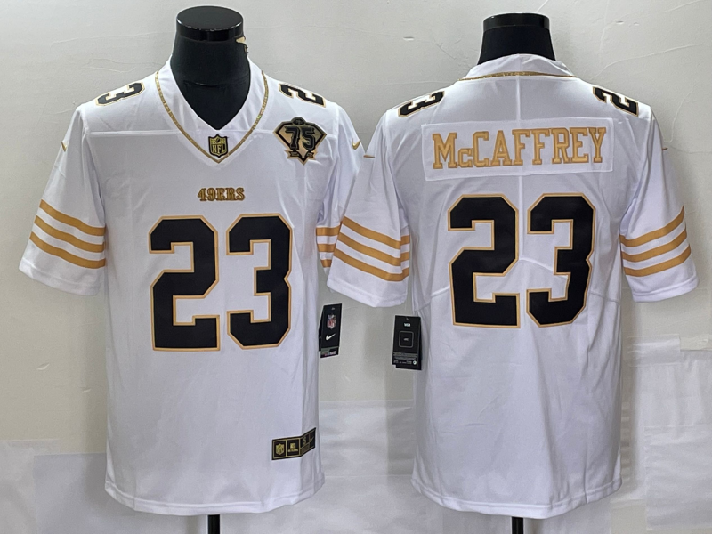 Men's San Francisco 49ers Christian McCaffrey #23 White Player jersey
