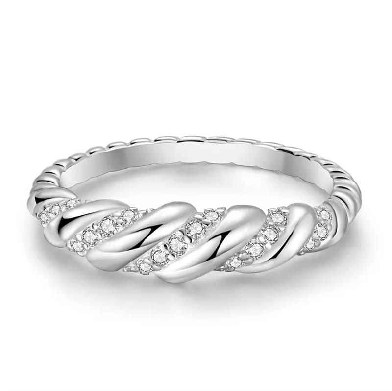 Elegant Twisted Rope 925 Sterling Silver Ring