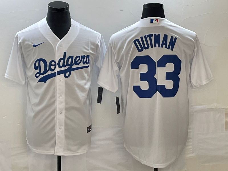 Men's Los Angeles Dodgers James Outman #33 White Home Replica Game jersey