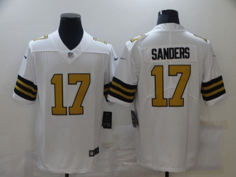 Men's New Orleans Saints Emmanuel Sanders #17 White Player Game jersey