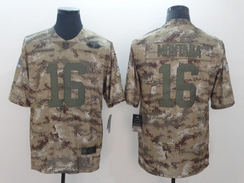 Men's San Francisco 49ers Joe Montana #16 Camouflage Game jersey