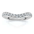 Curved Diamond Wedding Ring Enhanced 1/3Ct 14k Gold or Platinum Lab Grown