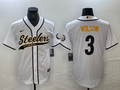Men's Pittsburgh Steelers Russell Wilson #3 White Game jersey Joint Edition