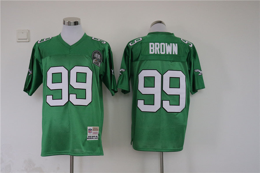 Men's Philadelphia Eagles Jerome Brown Mitchell & Ness Kelly Green Legacy Replica jersey