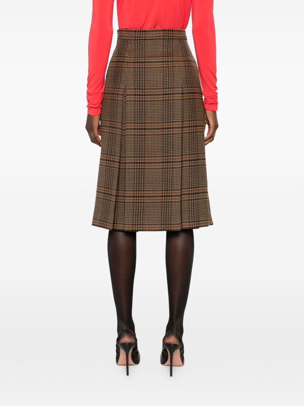 Saint Laurent Women Wool Cashmere Midi Skirt