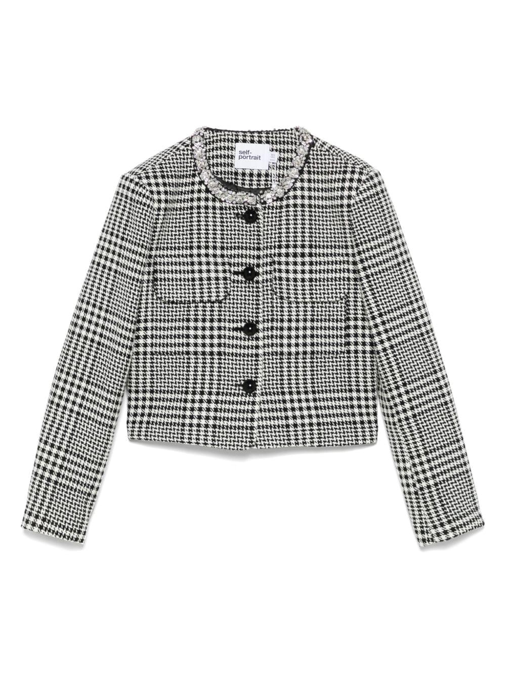 Self Portrait Women Wool Blend Checked Jacket