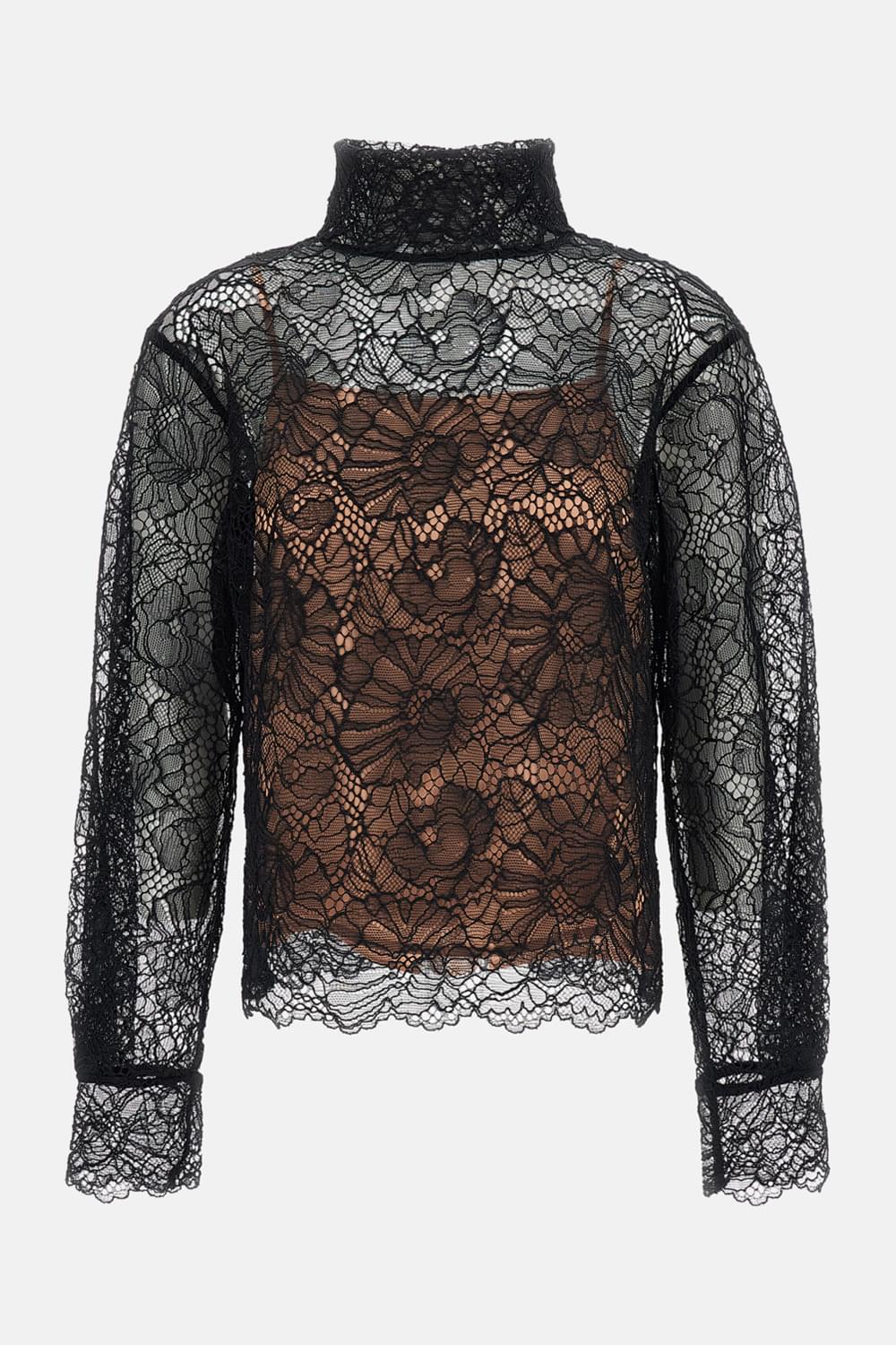 Rotate Women Lace Long Sleeve Blouse