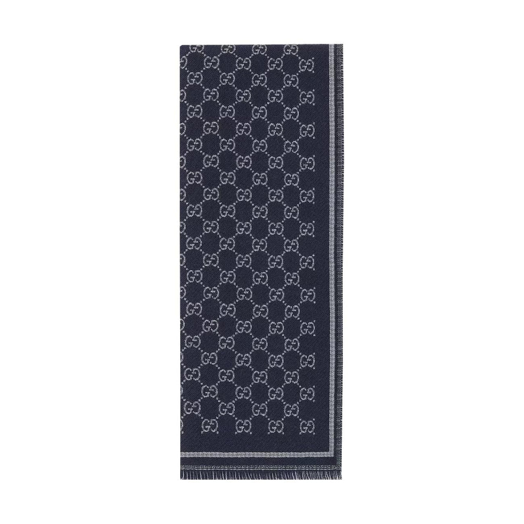Gucci Men Gg Wool Jacquard Scarf