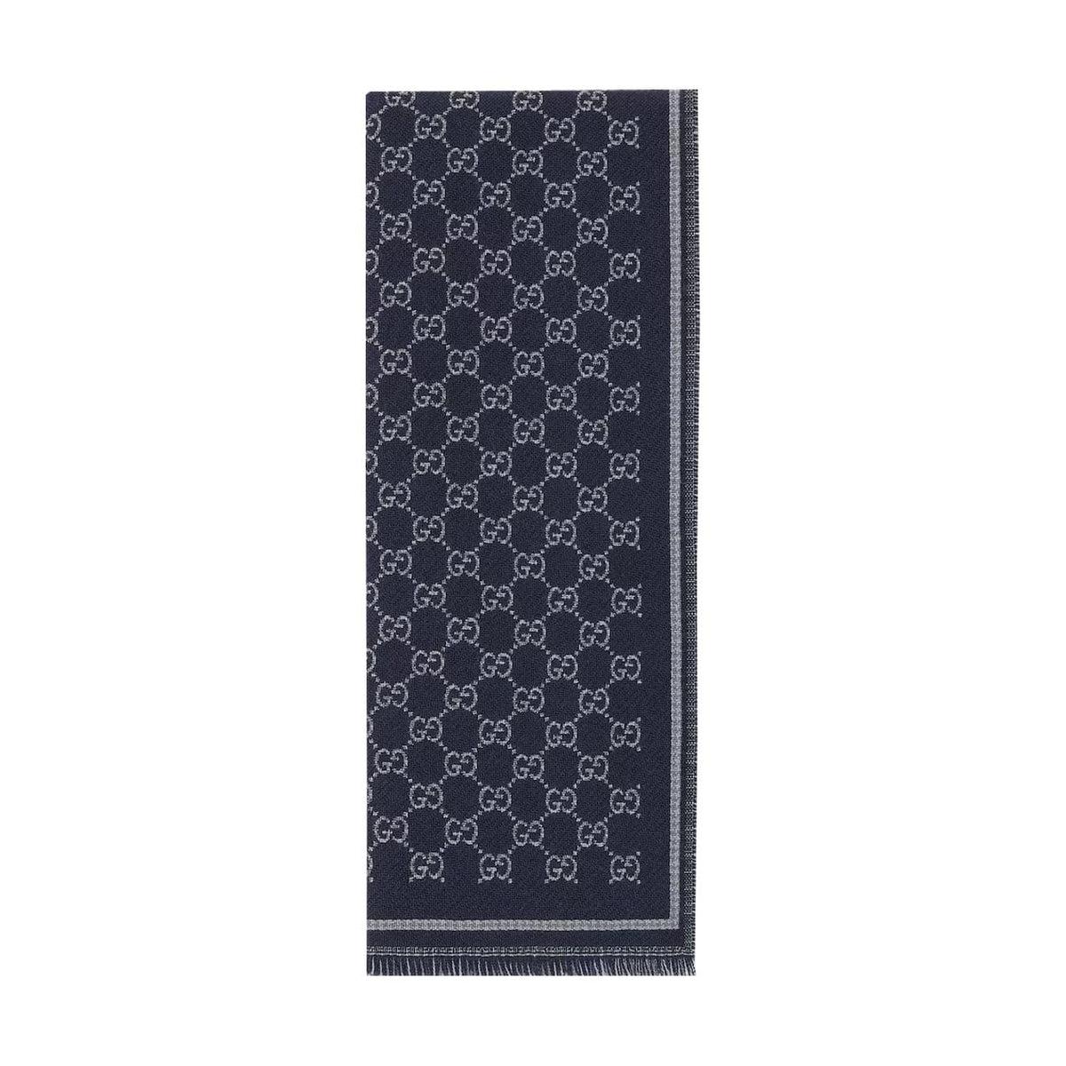 Gucci Men Gg Wool Jacquard Scarf