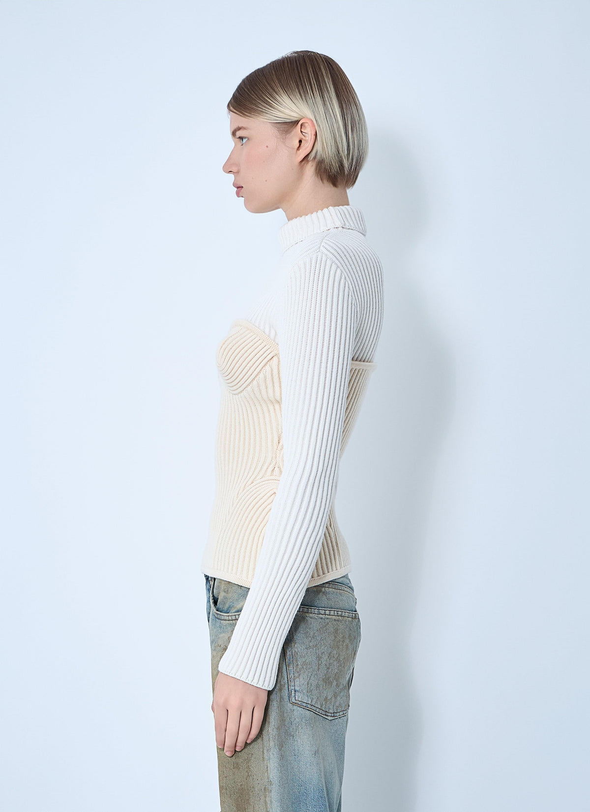 Jean Paul Gaultier Women Ribbed Wool Sweater
