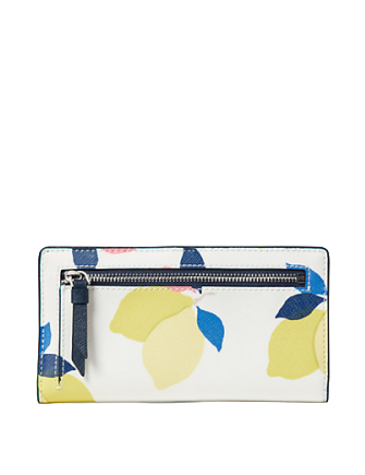 Kate Spade New York Cameron Lemon Zest Large Slim Bifold Wallet