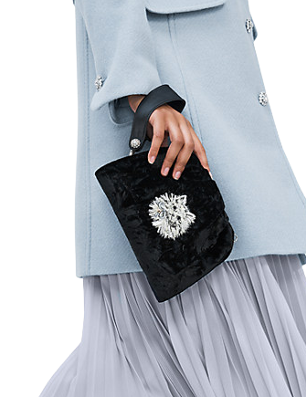 Kate Spade New York Party Velvet Cat Clutch