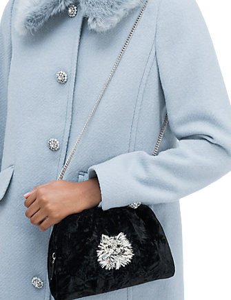 Kate Spade New York Party Velvet Cat Clutch