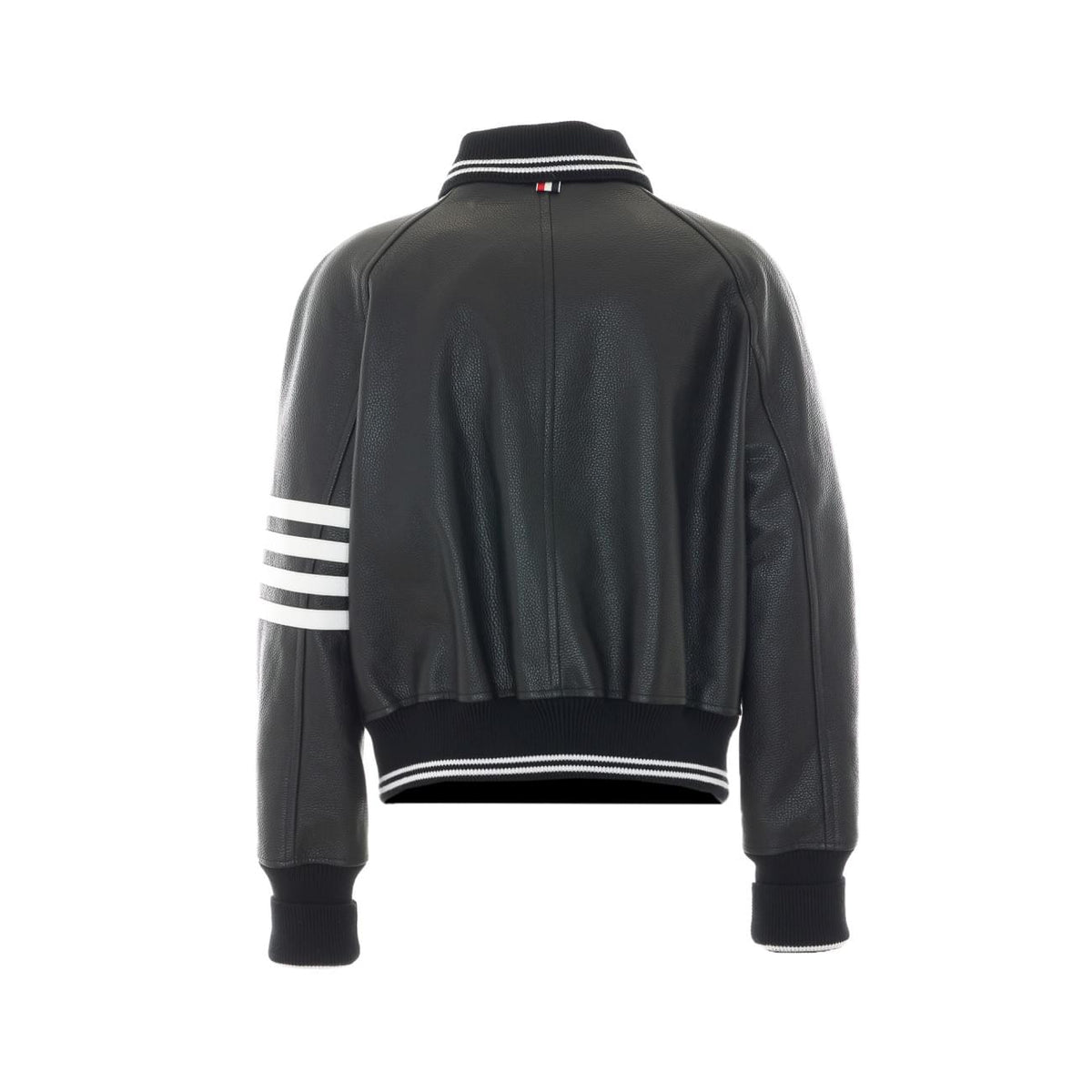 Thom Browne Men Oversized Leather Bomber With 4-Bar