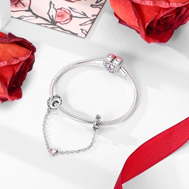 Pink Heart Safety Chain