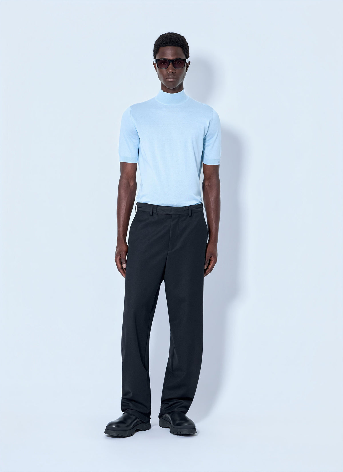 Prada Men Ribbed Turtleneck T-Shirt