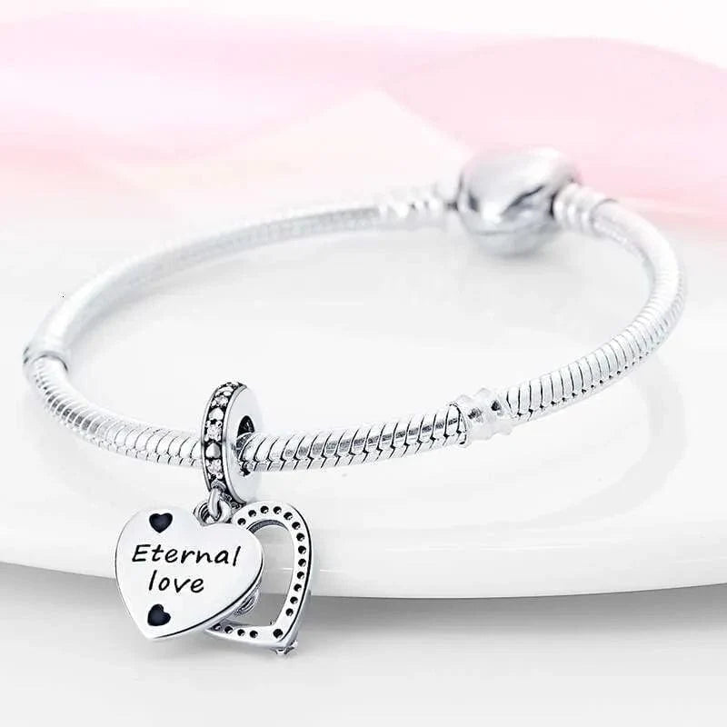 Sparkling Pink Heart Charm