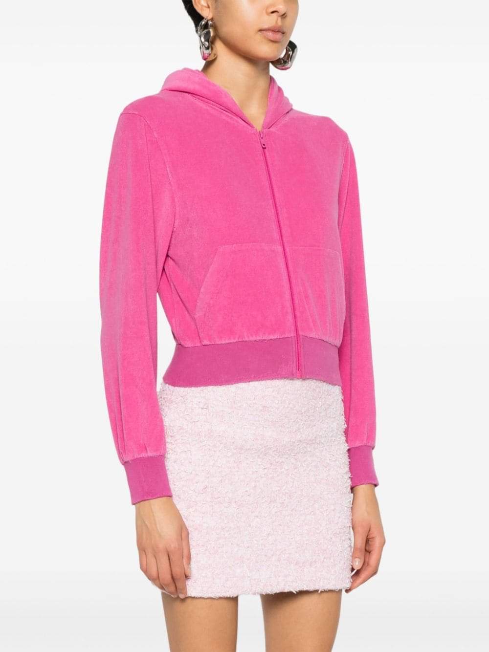 Balenciaga Women Velvet Zipped Hoodie