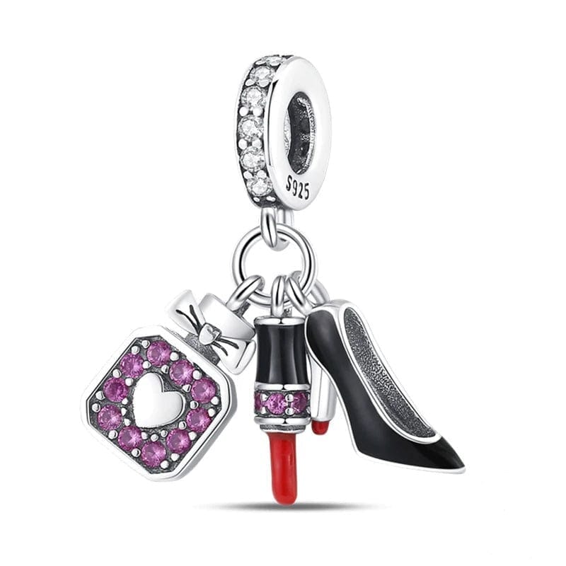 Stiletto, Dress & Lipstick Dangle Charm