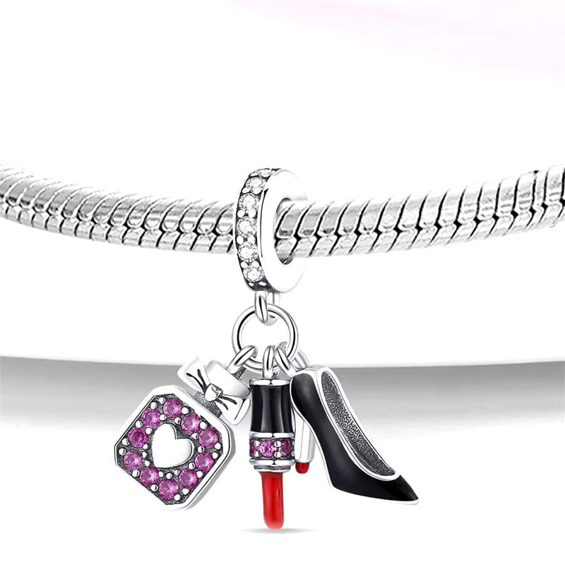 Stiletto, Dress & Lipstick Dangle Charm