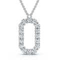 1Ct Diamond Initial "O" Pendant 14k Gold 18" Necklace Lab Grown 5/8" Tall Size: Regular