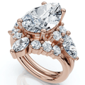 Certified 2.90Ct Pear Diamond Engagement Ring Set 14k Gold or Pt Lab Grown